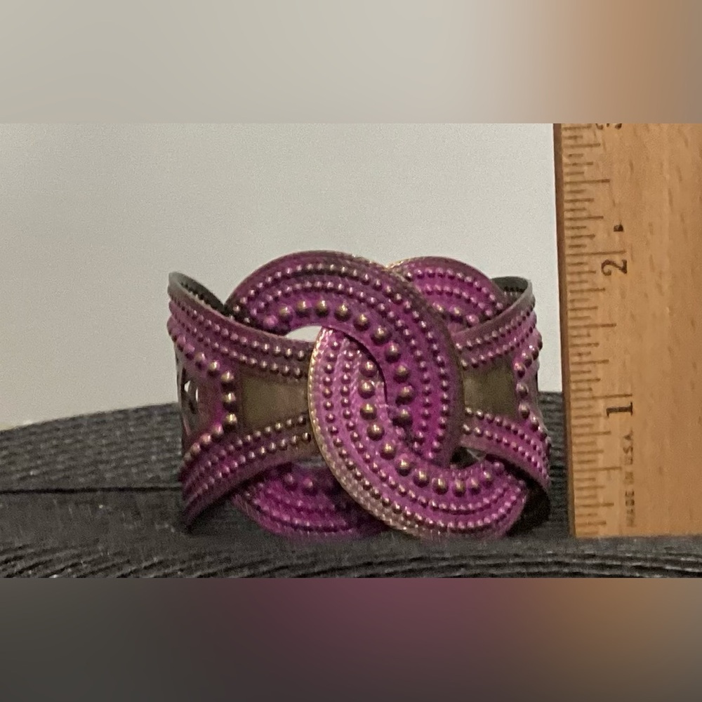 Fuschia/Gold Cuff Bracelet